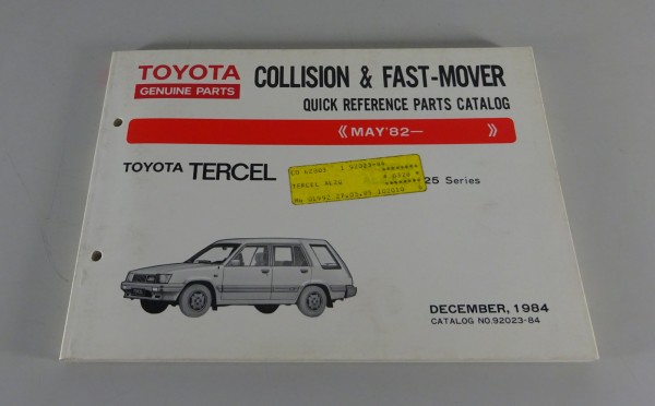 Parts Catalog Toyota Tercel 4WD AL20 / 21 / 25 '82 from 12/1984