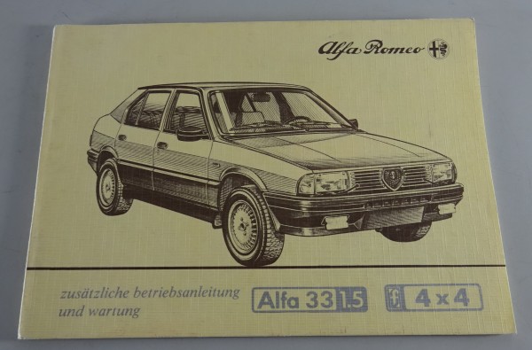 Nachtrag Betriebsanleitung Alfa Romeo 33 1.5 Giardinetta 4x4 Allrad Stand 9/1984