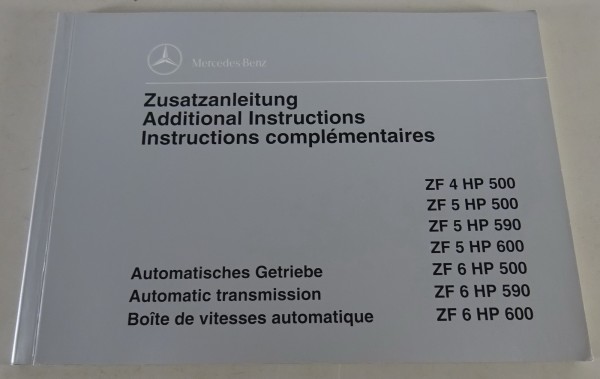 Zusatzanleitung Mercedes-Benz Automatisches Getriebe ZF 4 HP 500 / etc. von 1994