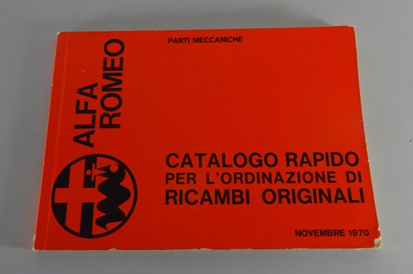 Teilekatalog Alfa Romeo Giulia 105/GT Junior/Spider/Sprint/GTV Stand 1970