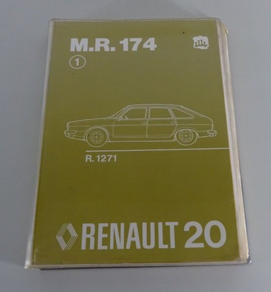 Werkstatthandbuch Renault 20 R. 1271 / M.R. 174 Mechanik Stand Dezember 1975