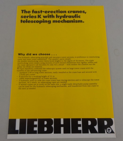 Prospekt Liebherr The fast-erection cranes, series K from 06/1977