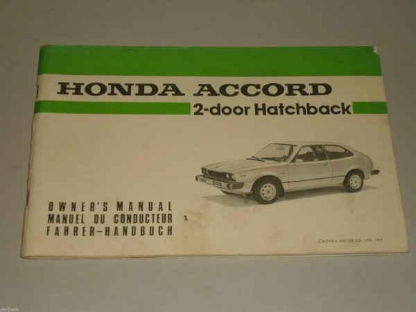 Betriebsanleitung / Owner's Manual Honda Accord 2-door Hatchback Stand 03/1978