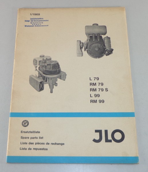Teilekatalog ILO Motor L 79 / RM 79 / RM 79 S / L 99 / RM 99 von 01/1969