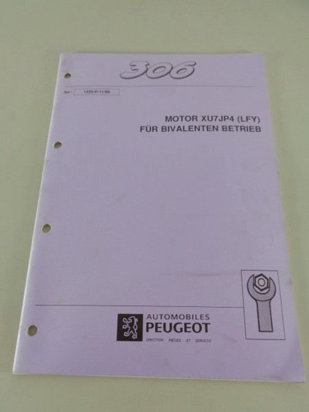Werkstatthandbuch / Reparaturleitfaden Peugeot 306 Motor XU7 JP4 110 PS 11/1998