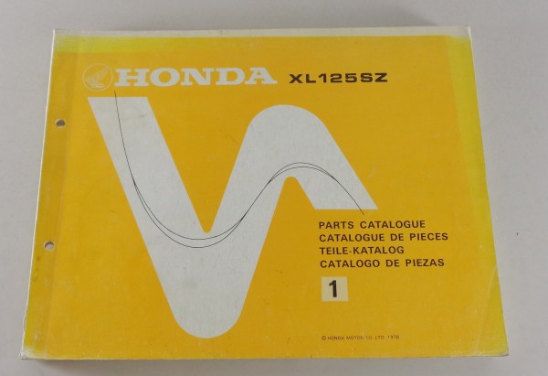 Teilekatalog / Parts Catalog Honda XL 125 SZ Vollcross von 1978