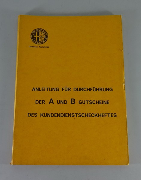 Anleitung Kundendienstscheckheft Alfa Romeo Giulia / Spider / GTV etc. von 1971
