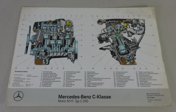 Schnittbild Mercedes-Benz C-Klasse C 200 W202 Motor M 111 Stand 03/1993