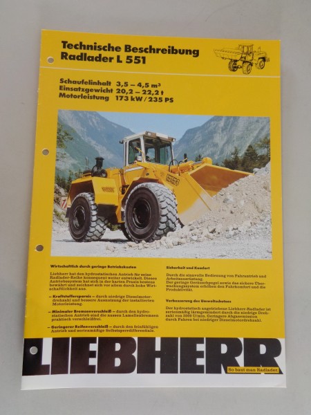 Datenblatt / Technische Beschreibung Liebherr Radlader L 551 Stand 08/1992