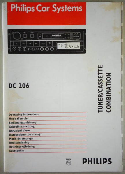 Betriebsanleitung / Handbuch Radio Philips DC 206 Stand 10/1996