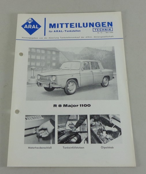 Service Mitteilung Aral Renault R8 / Major 1100 von 05/1964