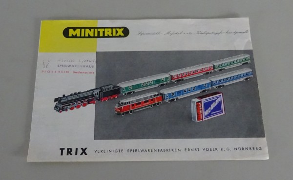 Prospekt Minitrix Schnellzuglok BR 01 / Diesellok V 200 Stand ca. 1970er