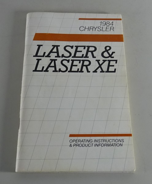 Owner´s Manual / Handbook Chrysler Laser & Laser XE Stand 1984