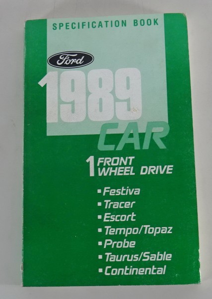 Tabellenbuch Ford Festiva / Lincoln Continental / Mercury Tracer etc. Mj. 1989