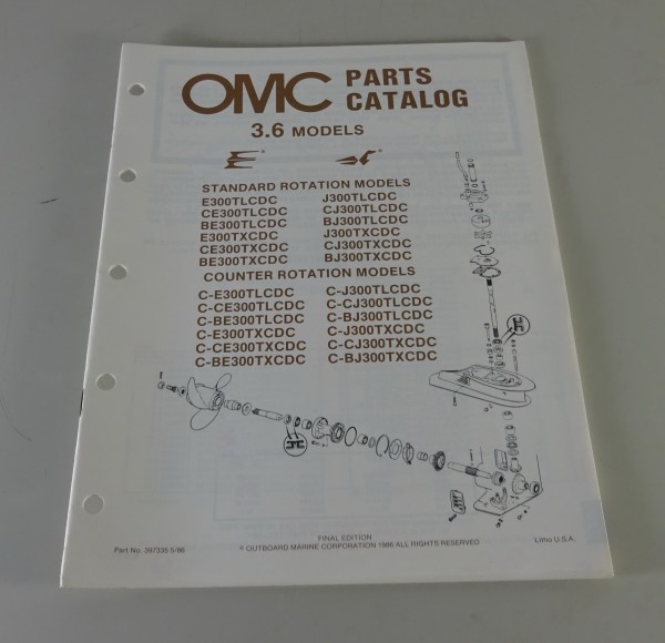 Teilekatalog Johnson Evinrude Außenborder / Outboards 3.6 Models Stand 3/1983