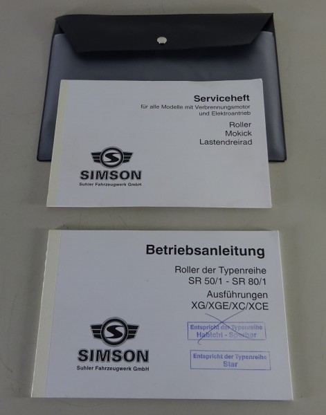 Bordmappe + Betriebsanleitung Simson Roller SR 50 / SR 80 Stand 03/1996
