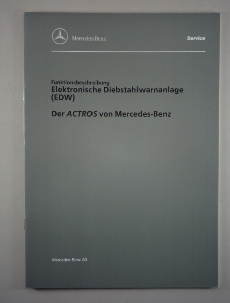 Werkstatthandbuch Mercedes Benz Actros Alarmanlage EDW von 05/1996