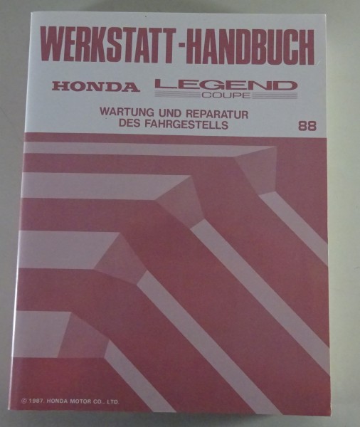 Werkstatthandbuch Honda Legend Coupe Modelljahr 88 Stand 12/1987