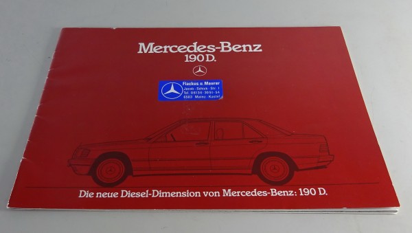 Prospekt / Broschüre Mercedes-Benz W201 190 D | 72 PS Stand 11/1983