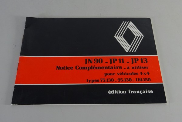 Betriebsanleitung / Handbuch Renault complémentaire JN90 / JP 11 / 13 v. 1981