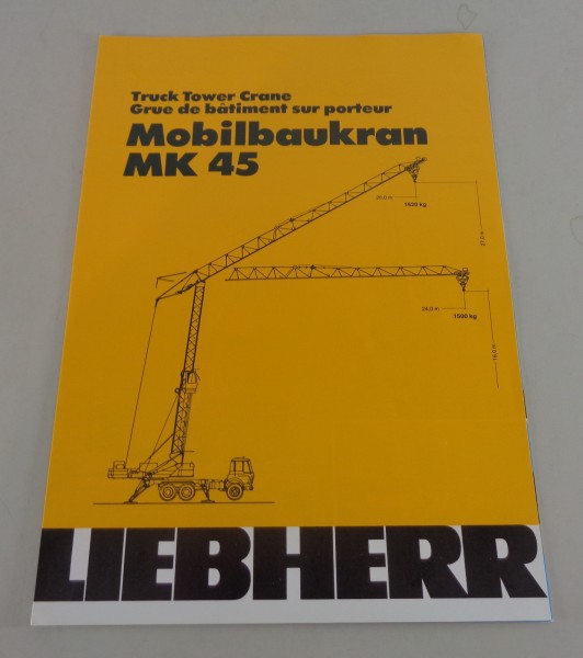 Datenblatt / Technische Beschreibung Liebherr Mobilbaukran MK 45 von 02/1983