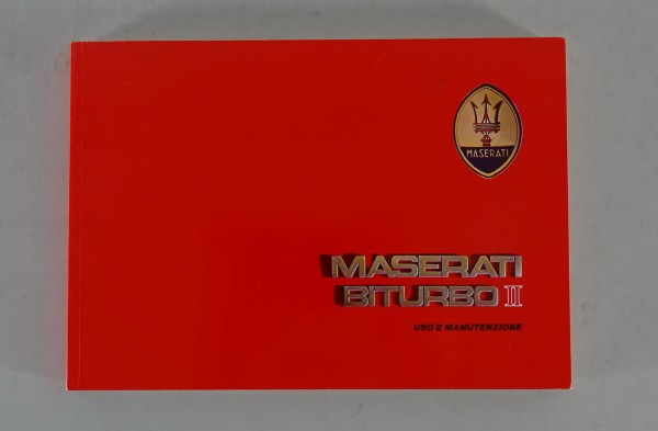 Betriebsanleitung / Handbuch Maserati Biturbo II Stand 07/1986