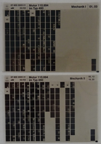 Microfich Werkstatthandbuch Mercedes-Benz 280 GE G-Klasse W460 Motor M 110.994