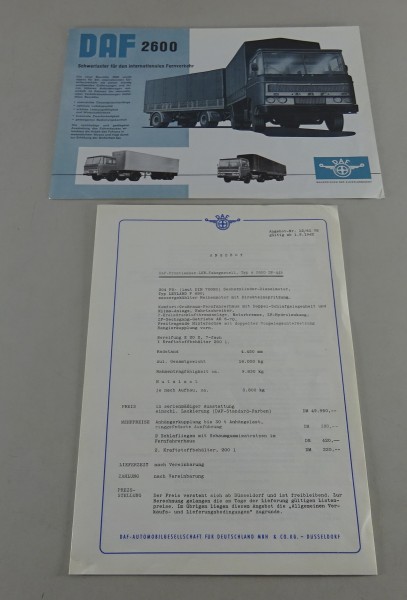 Prospekt / Broschüre DAF Trucks / LKW Serie 2600 Stand 1962