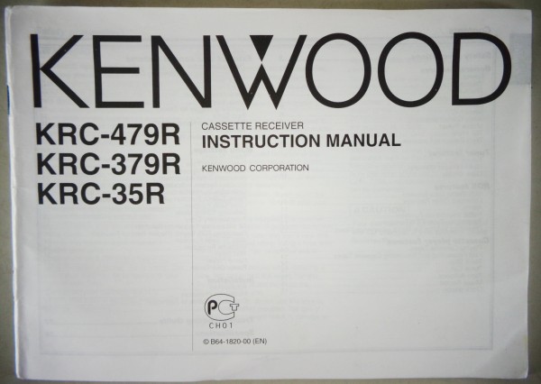 Owner's Manual / Handbook Radio Kenwood KRC-479R / -379R / -35R 1995