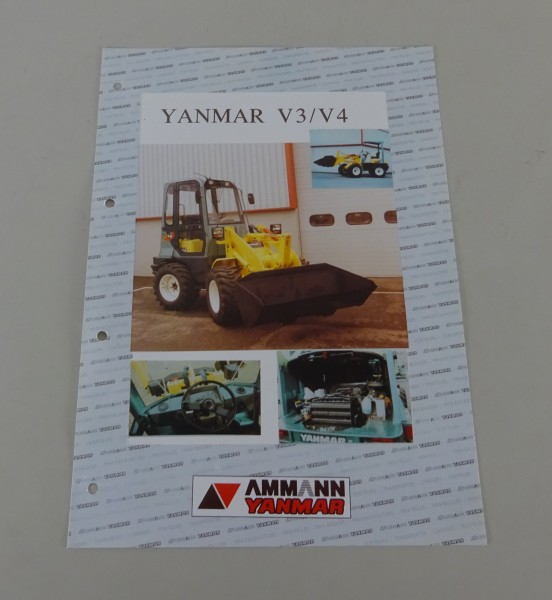 Prospektblatt / Broschüre Yanmar Radlader V3-3 / V4-3 Stand 09/1996