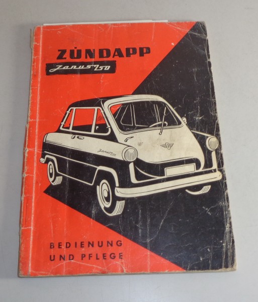Betriebsanleitung / Handbuch Zündapp Janus 250 Jan. 1958