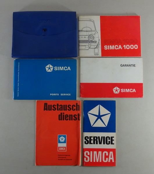 Bordmappe + Betriebsanleitung Simca 1000 von 1969
