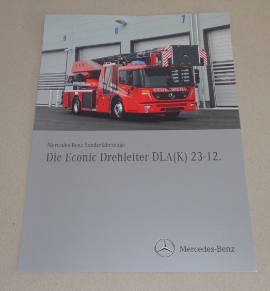 Prospekt / Werbung Mercedes - Benz Econic Drehleiter DLA ( K ) 23-12