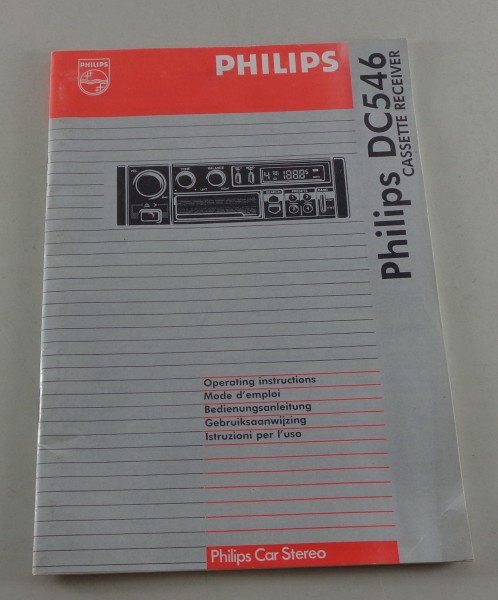 Betriebsanleitung / Owne´s Manual Philips Autoradio DC 546 von 08/1988