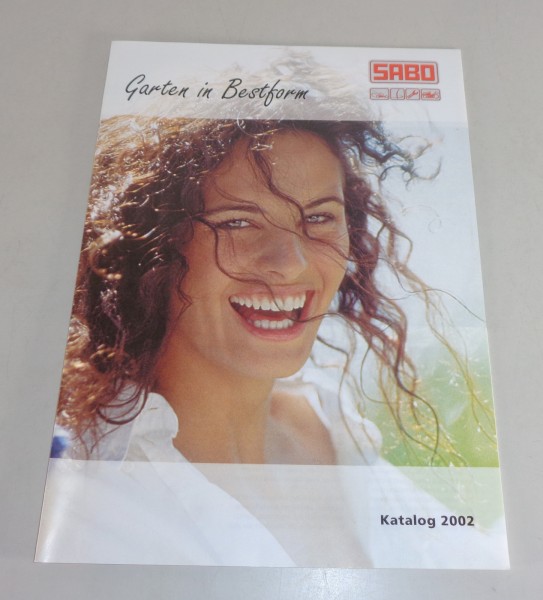 Katalog / Broschüre Sabo Rasenmäher / Rasentraktoren / Häcksler von 2002