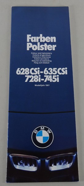 Prospekt Farben und Polster BMW 6er E24 628 CSi - 635 CSi | 7er E23 728i - 745i