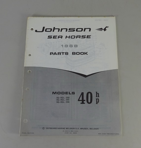 Teilekatalog OMC Johnson Outboards / Außenborder 40 PS Models Stand 1968