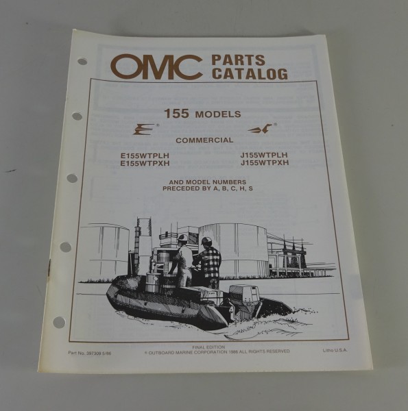 Teilekatalog Johnson Evinrude Außenborder / Outboards 155 PS Comm Models 5/1986