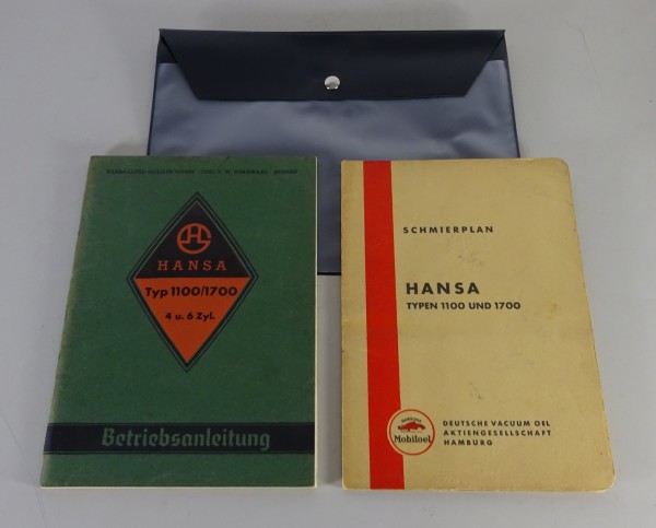 Bordmappe + Betriebsanleitung / Handbuch Hansa 1100 + 1700 / 4 + 6 Zyl. von 1938