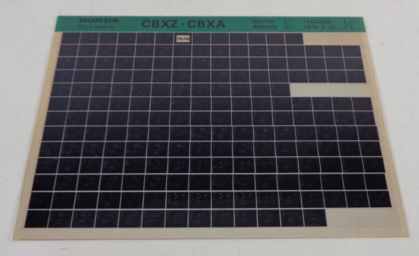 Microfich Ersatzteilkatalog Honda CB XZ - CB XA Stand 09/1979