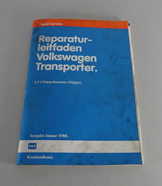 Werkstatthandbuch VW Bus / Transporter T3 1,9 l Einspritzmotor Digijet von 1988