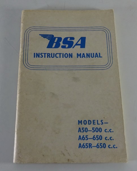 Owner´s Manual / Handbuch BSA A50 Star / A65 / A65R Rocket from 07/1966