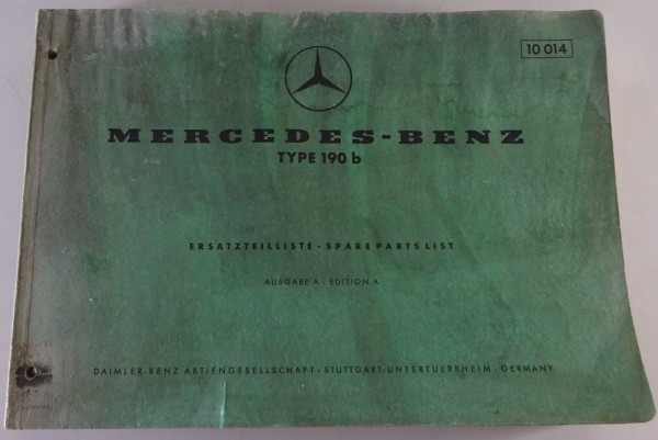 Ersatzteilkatalog Teilekatalog Mercedes Benz W121 Ponton 190 b von 06/59 (10014)
