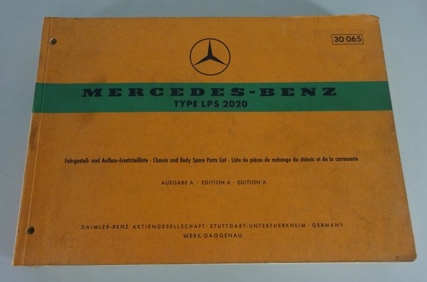 Teilekatalog / Parts List Mercedes-Benz LKW Typ LPS 2020 Stand 11/1966 (30065)