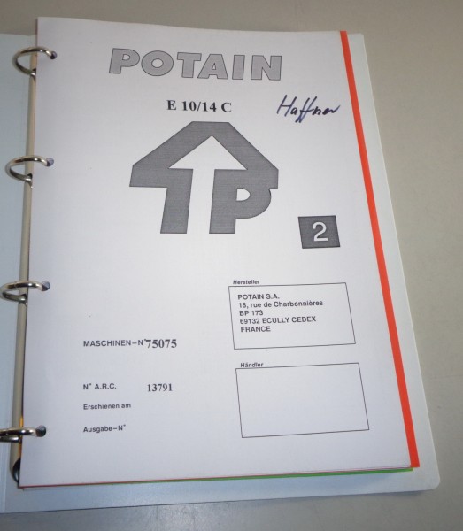 Teilekatalog / Spare Parts list Potain E 10 / 14 C Kran Stand 1992 - 1993