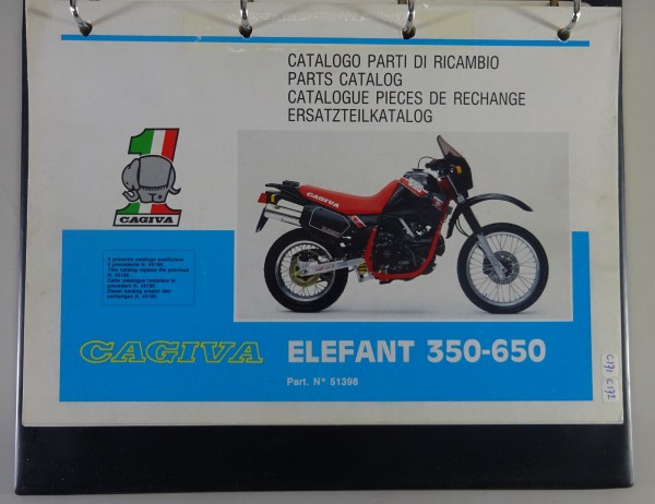 Teilekatalog / Spare Parts List | Cagiva Elefant 350 - 650 | Stand 04/1986