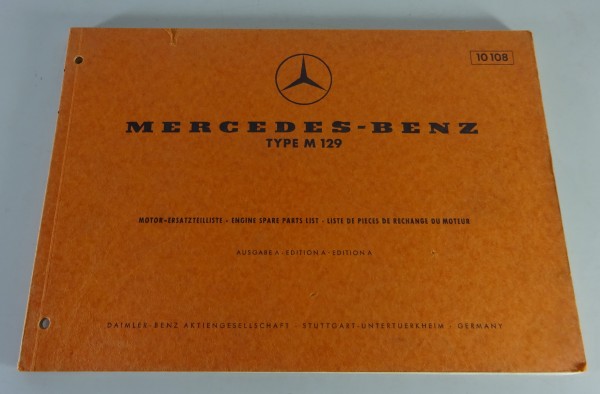 Teilekatalog Mercedes-Benz Motor M129 für W108 250 SE Stand 11/1965