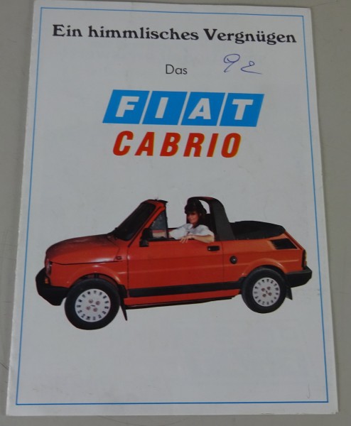 Prospekt / Prospektblatt | Polski - Fiat 126p Cabrio | Stand 1992