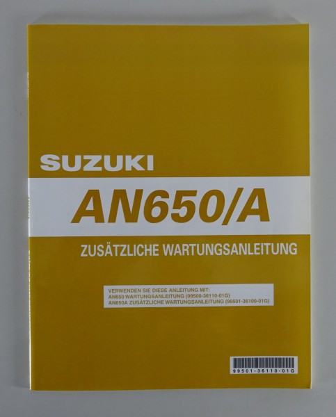 Werkstatthandbuch Nachtrag Suzuki AN 650 / A K5 Burgman Roller Stand 12/2004