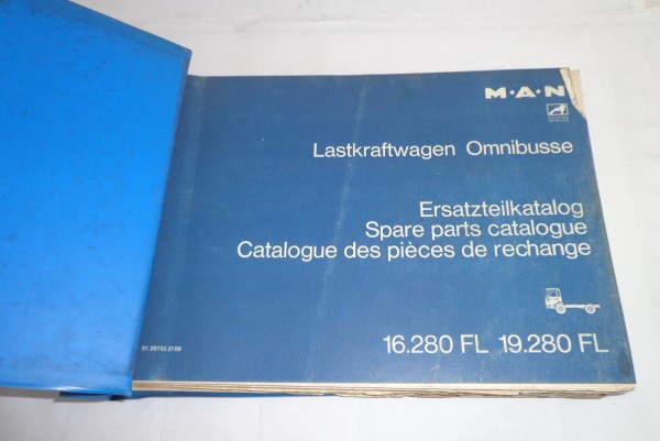 Teilekatalog Parts Catalog MAN LKW Omnibusse 16.280 / 19.280 FL Typ 430 St.1979